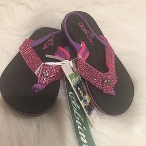 Cobian Pink Toddler Rhinestone Flip Flops